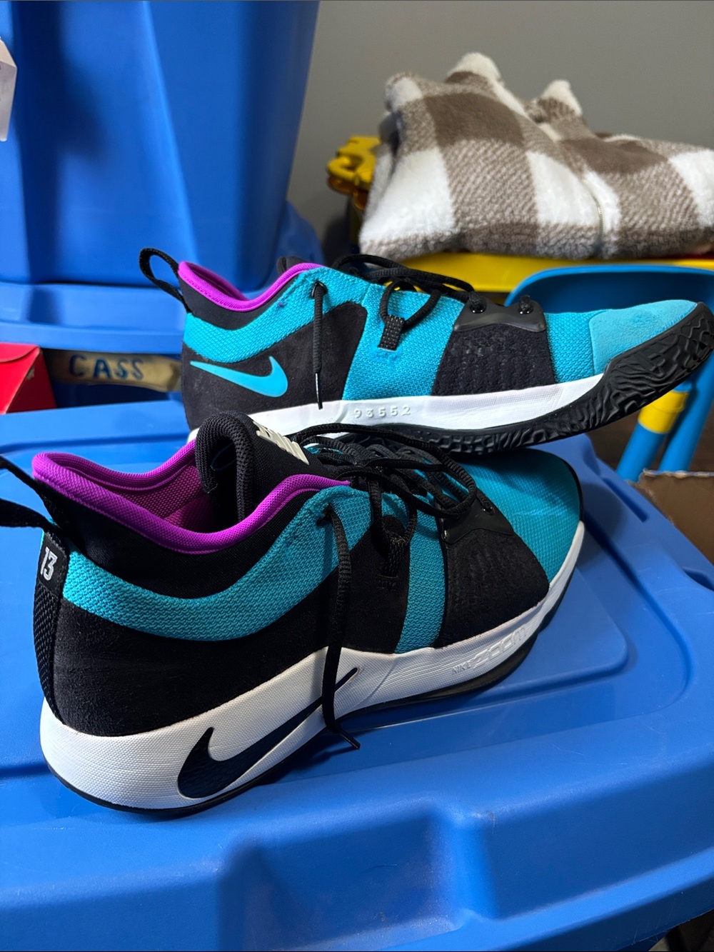 Nike Teal, Black & Purple Low-Top Training Sneakers